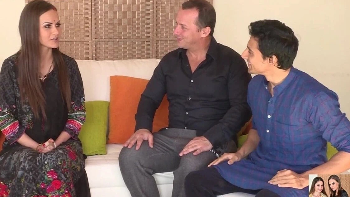 Man enjoys threesome anal sex with hot Desi bhabhi and wife