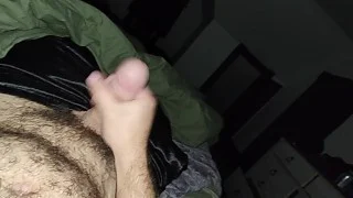 Solo jerk, large cum