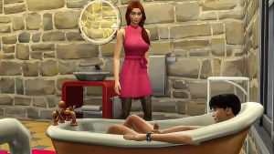 step Mother bursts into her stepson while he masturbates in the bathtub – Mom and son fucked in the bathroom