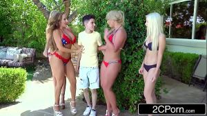 Three All-American Want Young Latin Cock On The 4th of July