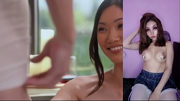 Asiática delgada con el coño caliente cogiendo con el novio