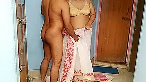 Hot Aunty Was Sweeping The House When Neighbor Guy Fucked Her