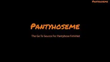 Hot Brunette Milf Venus Shows Off Pantyhosed Feet, Footjob and Then Sucks My Dick