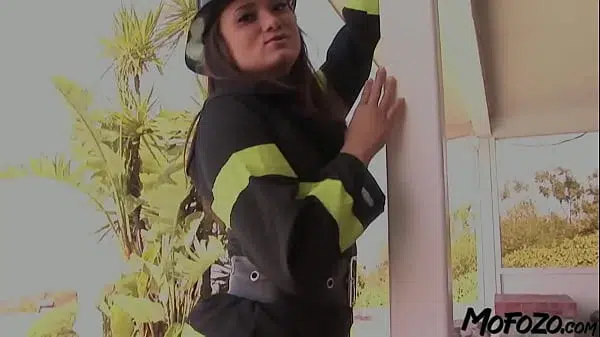 MOFOZO.com – Brunette Firefighter Is Getting Her Tight Pussy Fucked