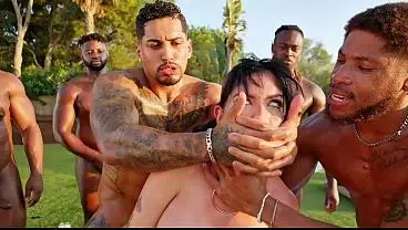 The best orgy ever! Whites vs. Blacks. Multiple cumshots for a hot Latina