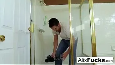Alix & August fuck their Plumber after he fixes their shower