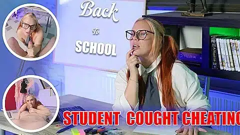 Back To School! Student 18+ Cought Cheating – Sabien Demonia