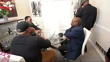 Busty Ebony MILF BBC Gangbang