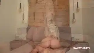 Busty teen girl in hoodie loves to ride my dick
