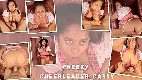 Cheeky Cheerleader Cassy With Cassy Amp