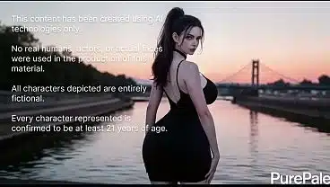 I cornered this сute girl under the bridge on the waterfront and fucked her tight pussy hard in the sunset [Ai]