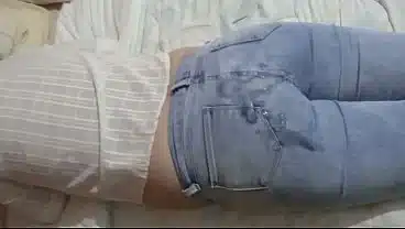 I pull up my jeans so my stepson can cum in my ass instead of fucking me; he asks for anal sex.