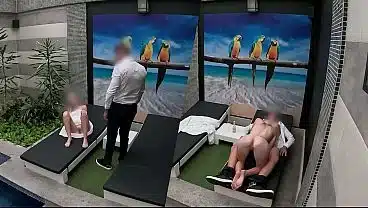 I undress unexpectedly in front of the apartment’s waiter, open my towel by the pool, he agrees to eat me out, and I give him a handjob and blowjob until he finishes inside my mouth. It was his lucky day; it was the first time it had happened to him