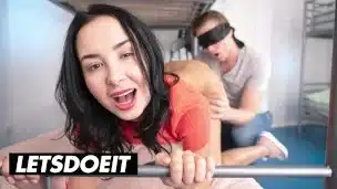Naughty Brunette Freya Dee Has Her Tight Pussy Banged By Blindfolded Roommate – HORNY HOSTEL