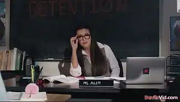 Perv milf teacher watching students fuck