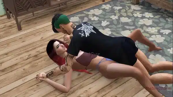 Stepbro get horny while peeping his stepsis masturbate. He bang her right away, dominating rough  sex
