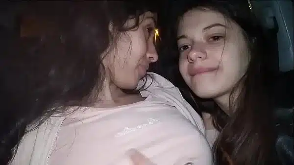 Threesome sex with two s in car!!! Cum in mouth and swallow
