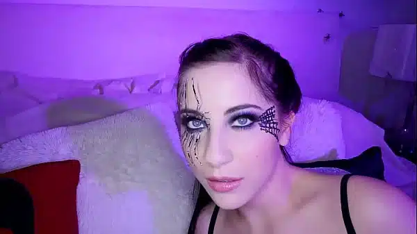 CHARLOTTE SARTE Halloween Huge Cock POV Deepthroat Facefuck and Cum Swallow