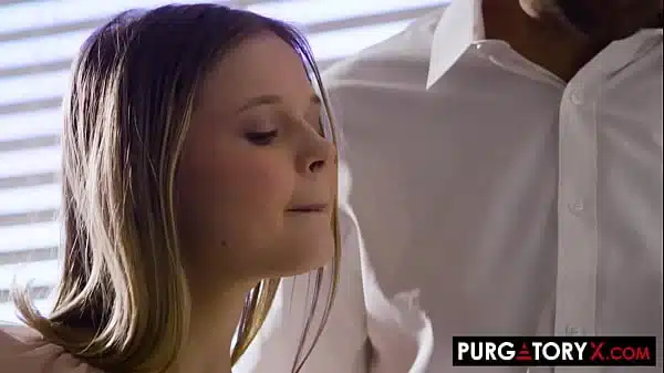 Interviewing and throat fucking the cute new blonde babysitter