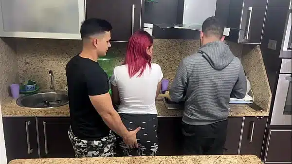 My Husband’s Friend Grabs My Ass When I’m Cooking Next To My Husband Who Doesn’t Know That His Friend Treats Me Like A Slut NTR