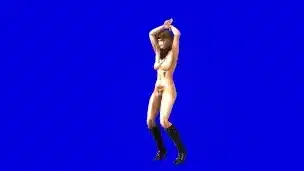 Naked sexy girl hot dance green screenAnimated cartoon clip