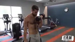 RawFuckBoys – Young hairy stud strokes big cock solo after hot workout