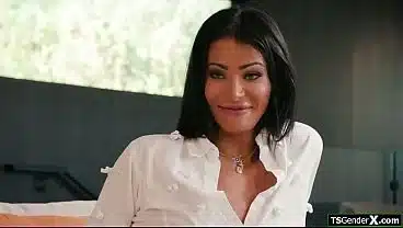 Shemale is assfingered while sucked off