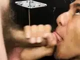 Skinny gay Latino gets anal creampie without a condom