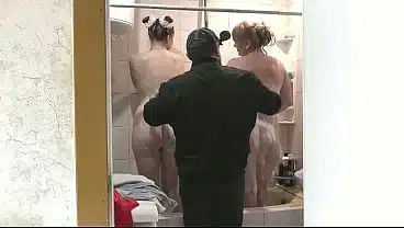 Threesome. Two girls Sex Lesbians Bisexual. Plumber came into bathroom to fix faucet but ended up washing ass adult mature milf and teen girl. Old Young. Big natural tits Woman butt. Wet pussy virgin