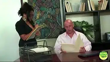 Ultra sexy asian secretary knows a way to help her boss with her big tits