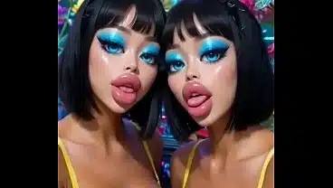 30sec AI Animation: Beautiful women kissing