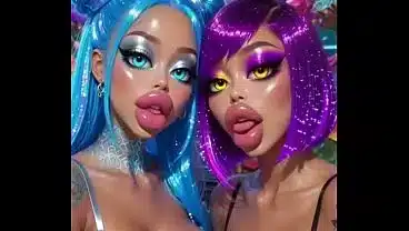 30sec AI Animation: Beautiful women kissing