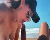 Amateur Teen Outdoor Beach Blowjob, Footjob Masturbation POV