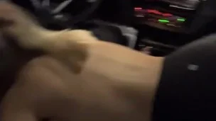 College girl gives a pro baseball player head in his car
