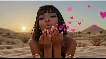 Egyptian Goddess Neferi Rides Cock In The Desert