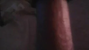 Hands free vacuum cleaner sucks the head of my cock