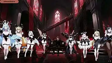 HMV “Angels” todas las ángeles, Sacerdotisas, mas putas y hermosas folladas en un solo video junto a dos súcubos Blue archive, Digimon, Sora no otoshimono, evangelion, etc.• AI generated