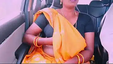 Indian car sex cheating maid talking dirty talks.
