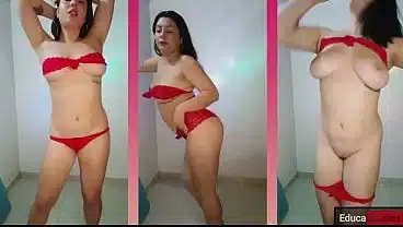 LAUXNOW STRIPTEASE TEASING YOU PERFECT TITS DANCING HEELS