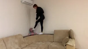 [Preview] Stepsis Enslaved Her Stepbro and Humiliates Him With Her Socks – Gagging, Trampling Femdom