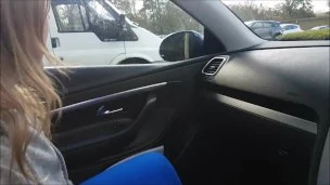 Public Car Park Blowjob with the Top Down