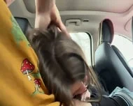 Real Amateur Latina MILF Public Backseat Blowjob And Creampie