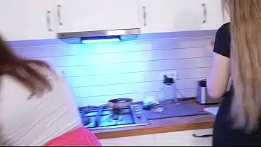 Three beauties take turns riding a big dick
