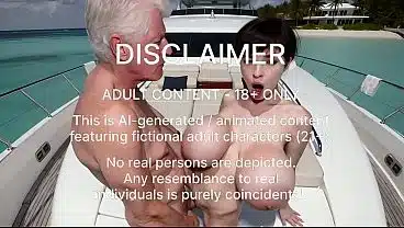 A wonderful morning on a yacht with a busty bitch. (Ai generated)