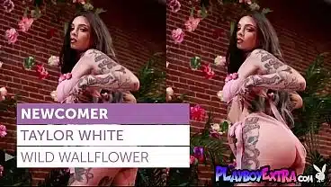 Confident big tits naked hottie Tylor White introducing her sexy tattoos