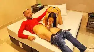 Elisa Santos Being Interviewed In Bed With Vagninho And Taking A Nice Jet Of Cum Inside Her Ass And Push Back