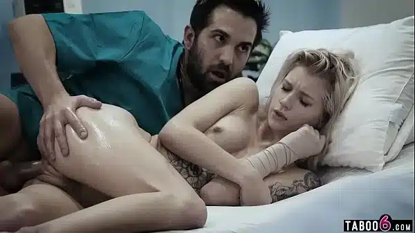 Hospitalized teenie fucked by her caretaker