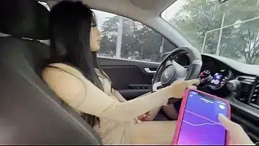 I’m trying out the awesome toy my girlfriend gave me in the car – May Hernandez