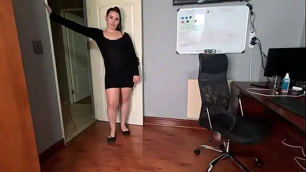 Office slut sucking dick gets a massive cum facial at work