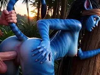 Pandora moonlight guides blue Avatar babes to taste big cock